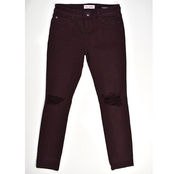 DL1961 Denim - DL1961 Margaux Instasculpt Ankle Skinny Jeans Distressed Malbec Burgundy…